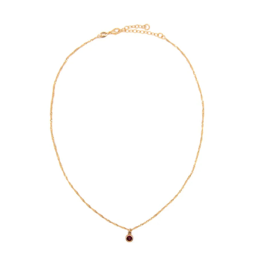 Bezel Birthstone Necklace