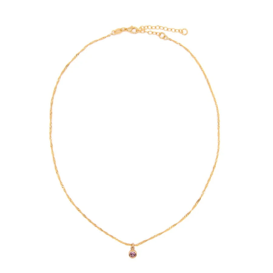 Bezel Birthstone Necklace