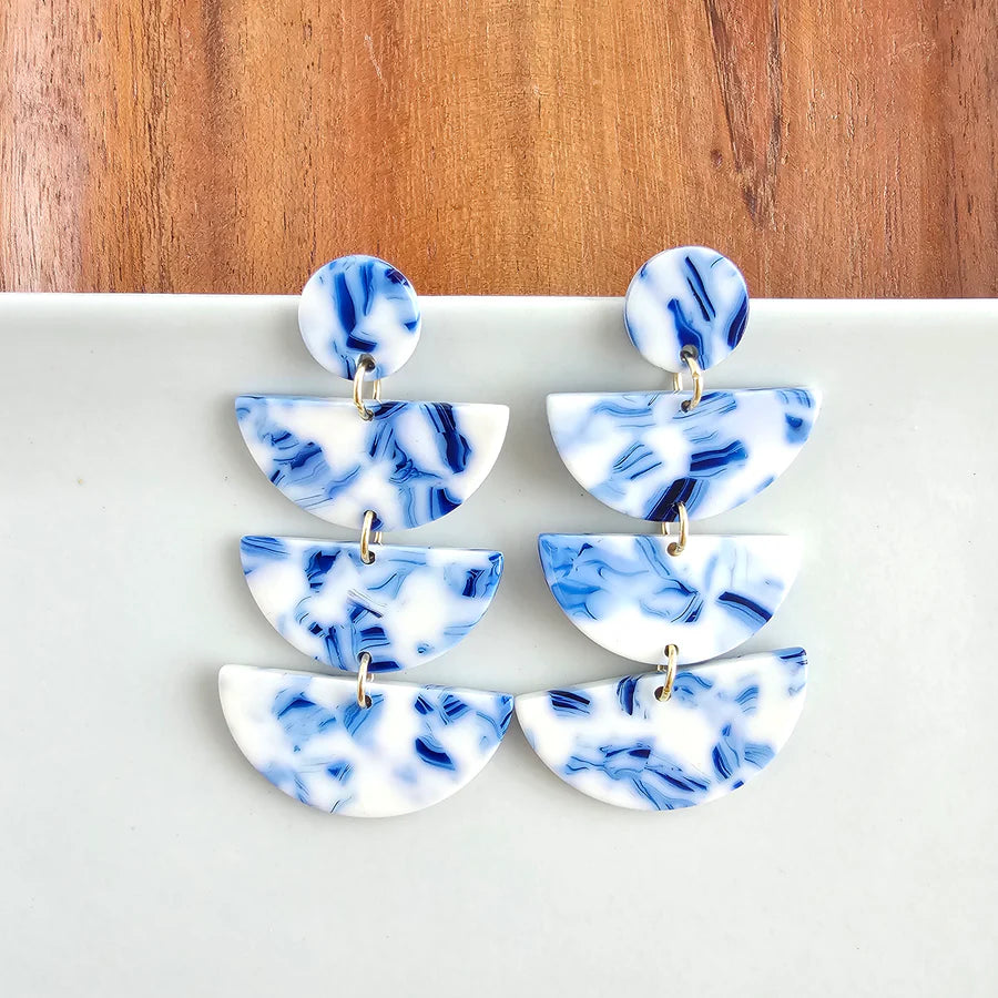 Kennedy Earrings Greek Goddess Blue