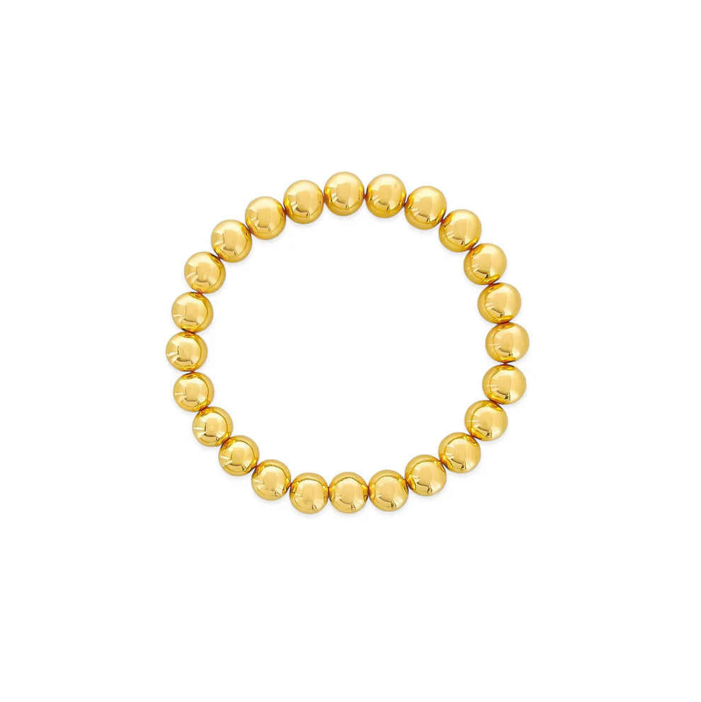 Large Gold Bead Stretch Bracelet