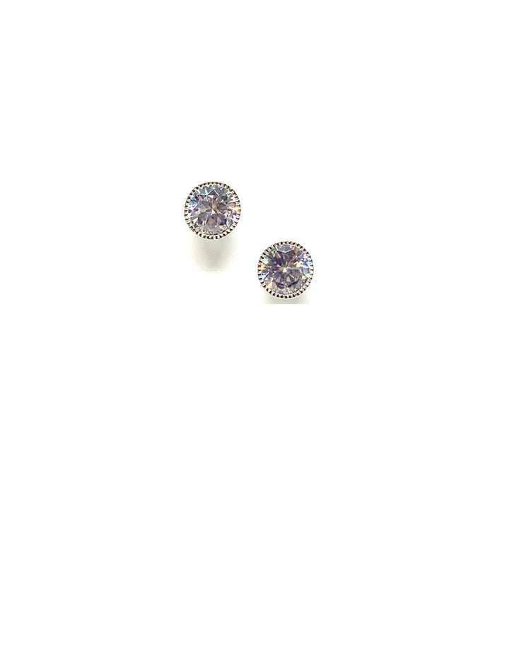 Large CZ Bezel Studs