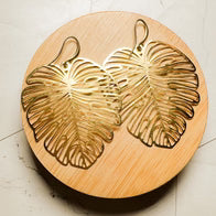Large Monstera Leaf Earrings