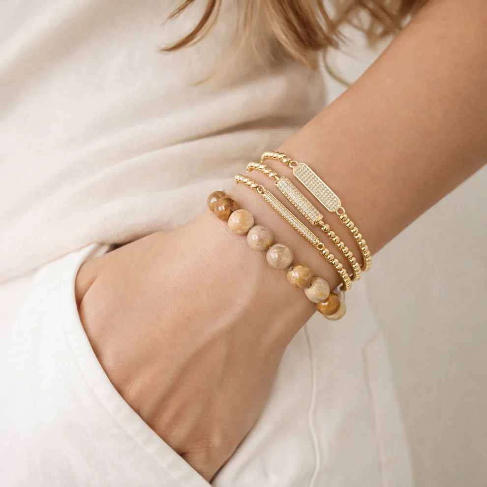 Muted Large Resin Bead Bracelet