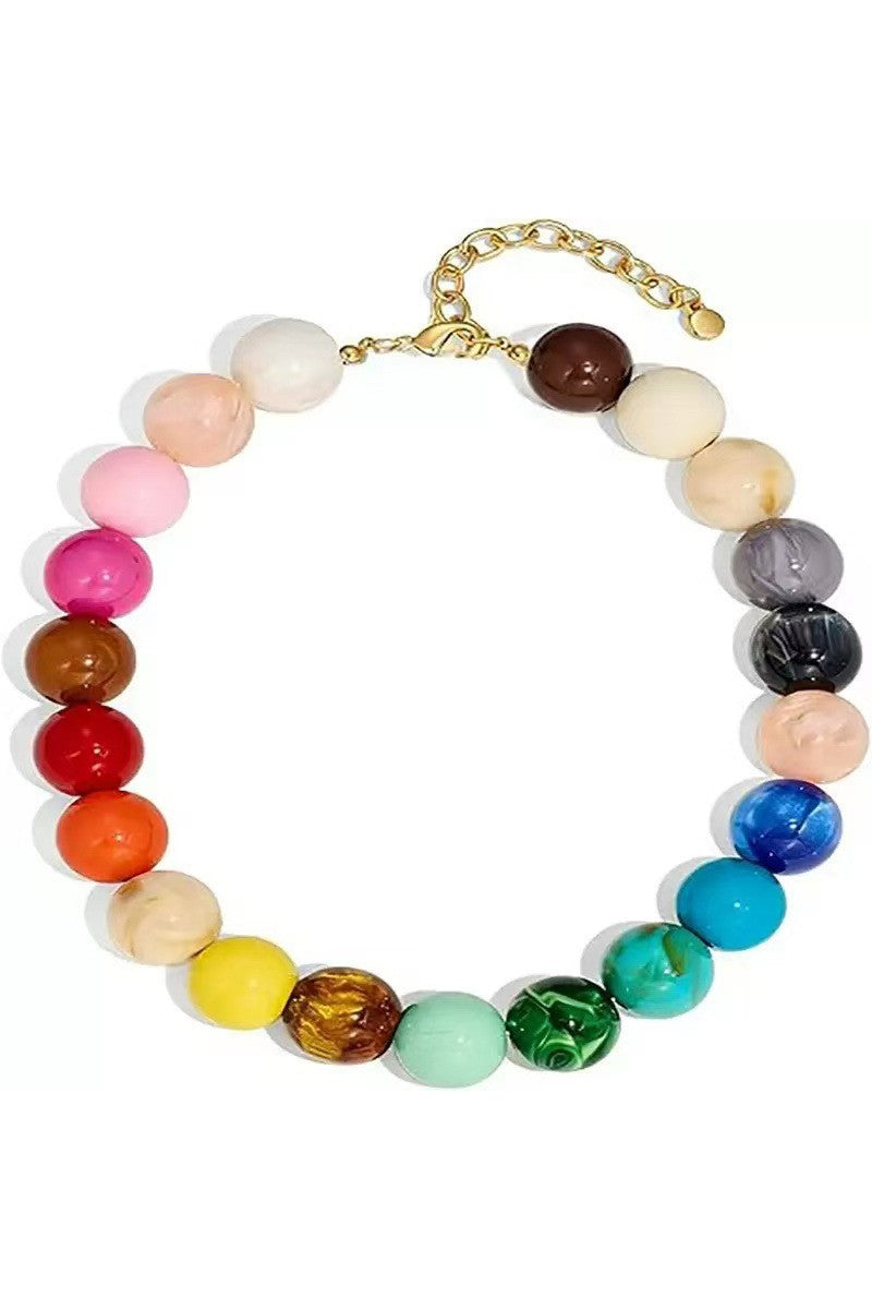 Large Round Bead Necklace Multi