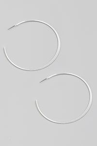 Large Thin Flat Open Hoop Earrings