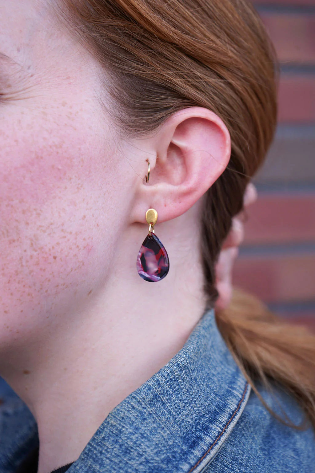 Leah Earrings Burgundy