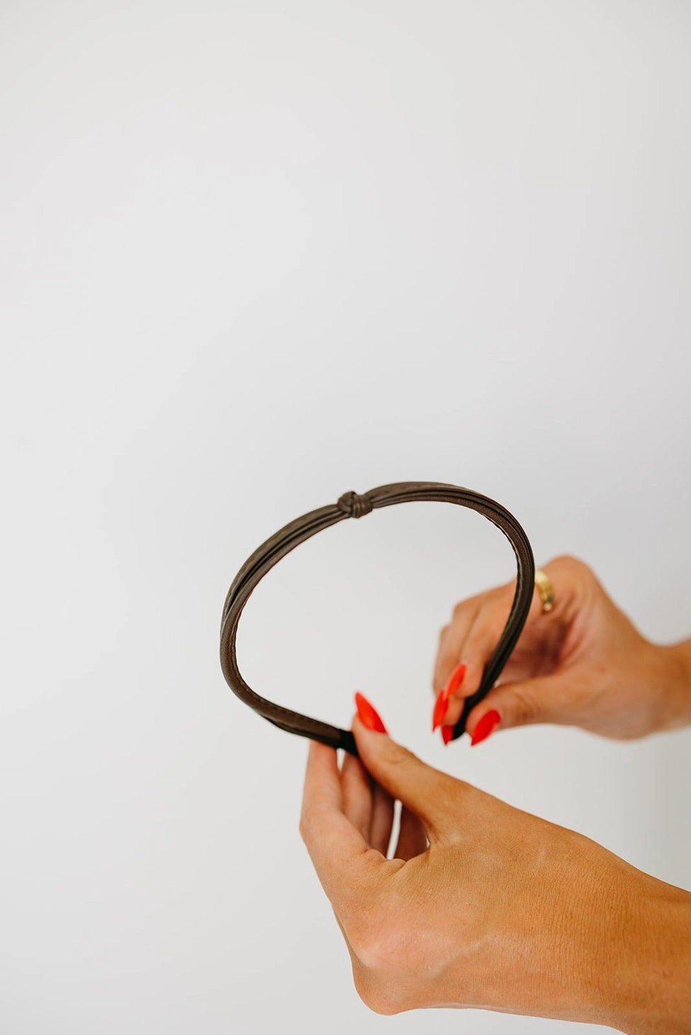 Thin Leather Knot Headband
