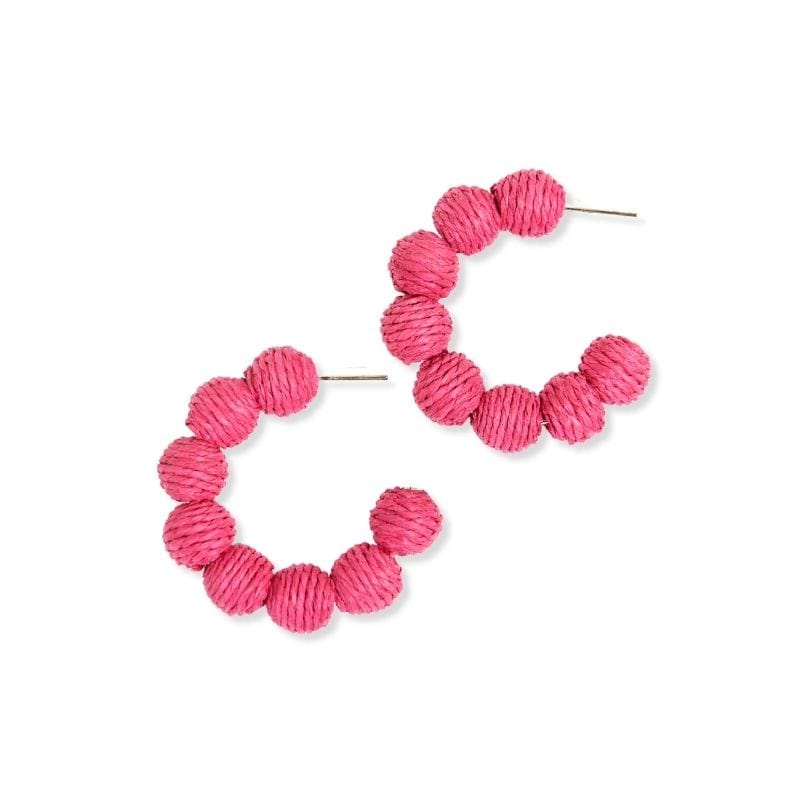 Leila Solid Hoop Earrings Hot Pink