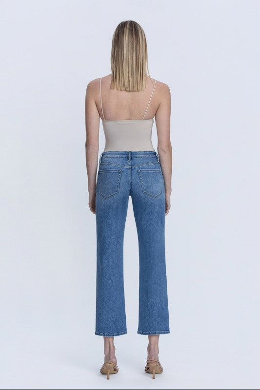 Libby Mid Rise Straight Ankle Jeans