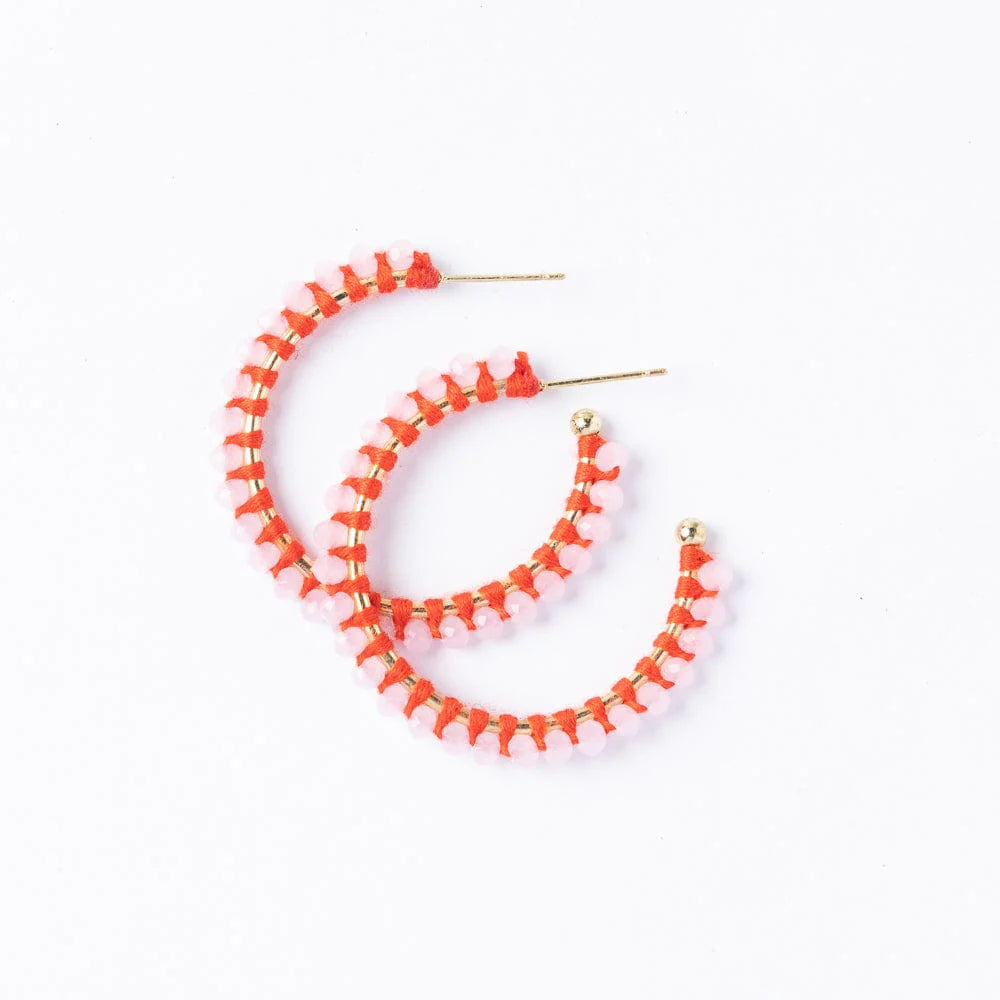 Lillian Crystal Threaded Beads Hoop LP