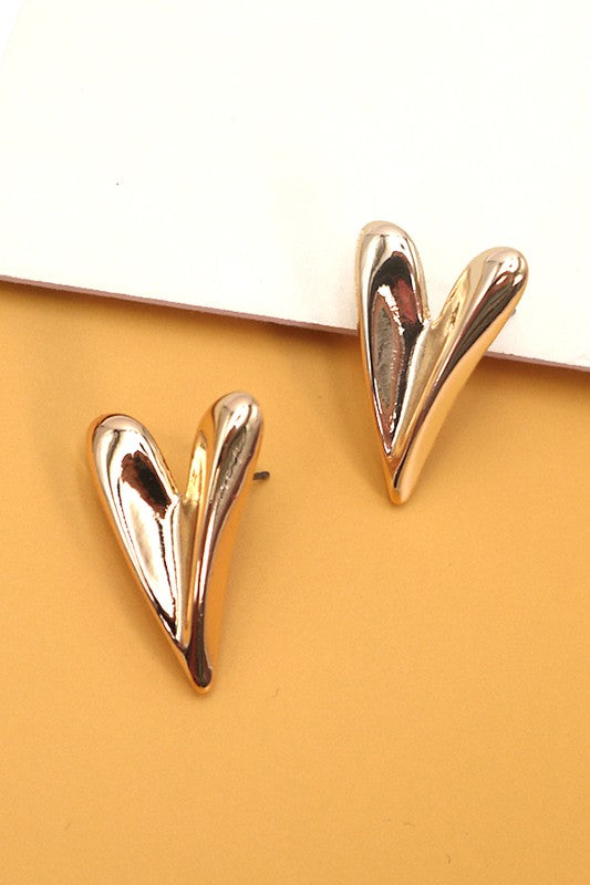 Linear Heart Earrings