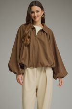 Liora Collared Bubble Sleeve Jacket