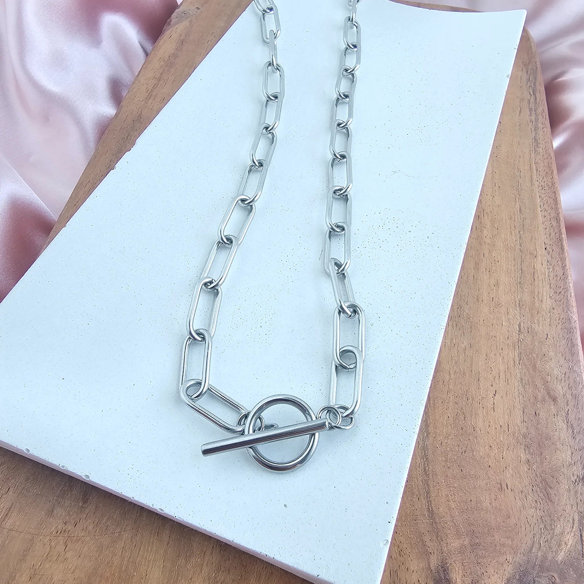Luxe Silver Chunky Paper Clip Chain Necklace