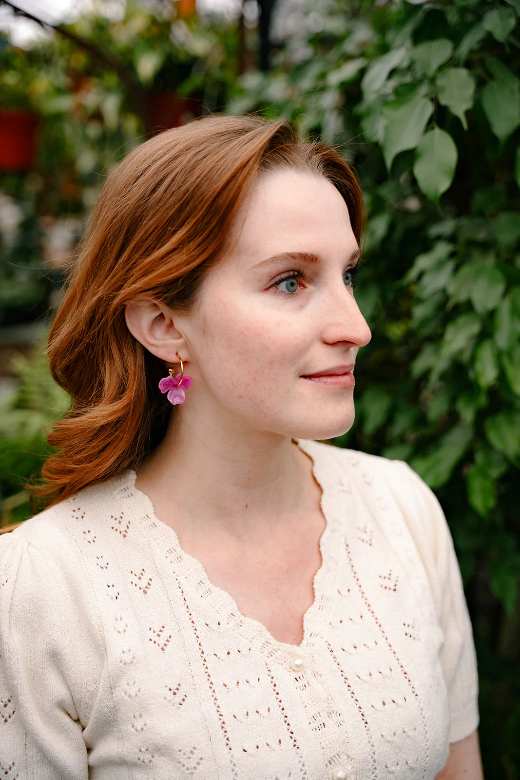 Magnolia Hoops- Hibiscus