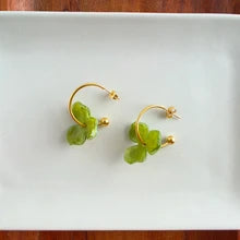 Magnolia Hoops- Olive Green