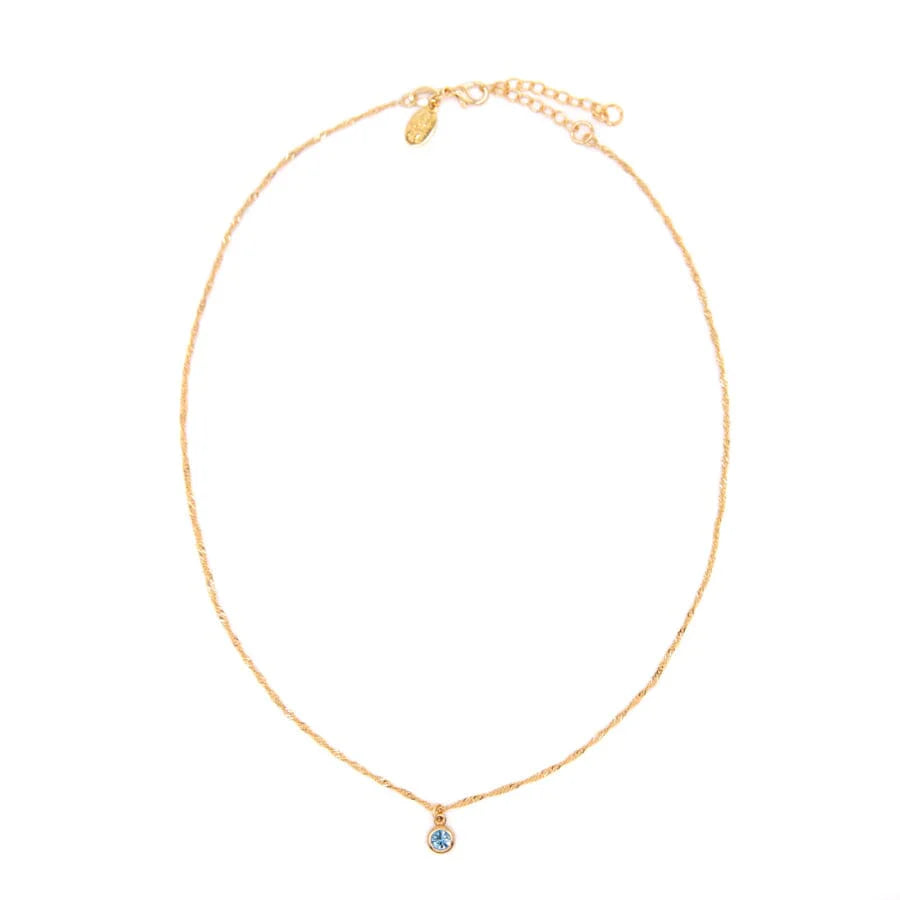 Bezel Birthstone Necklace