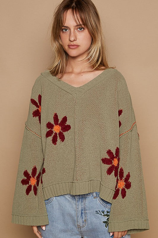 Marla Oversized Floral Sweater