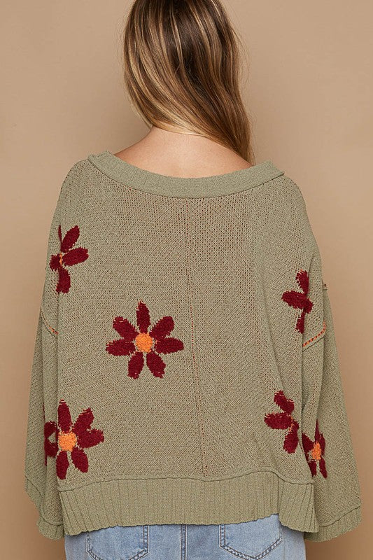 Marla Oversized Floral Sweater