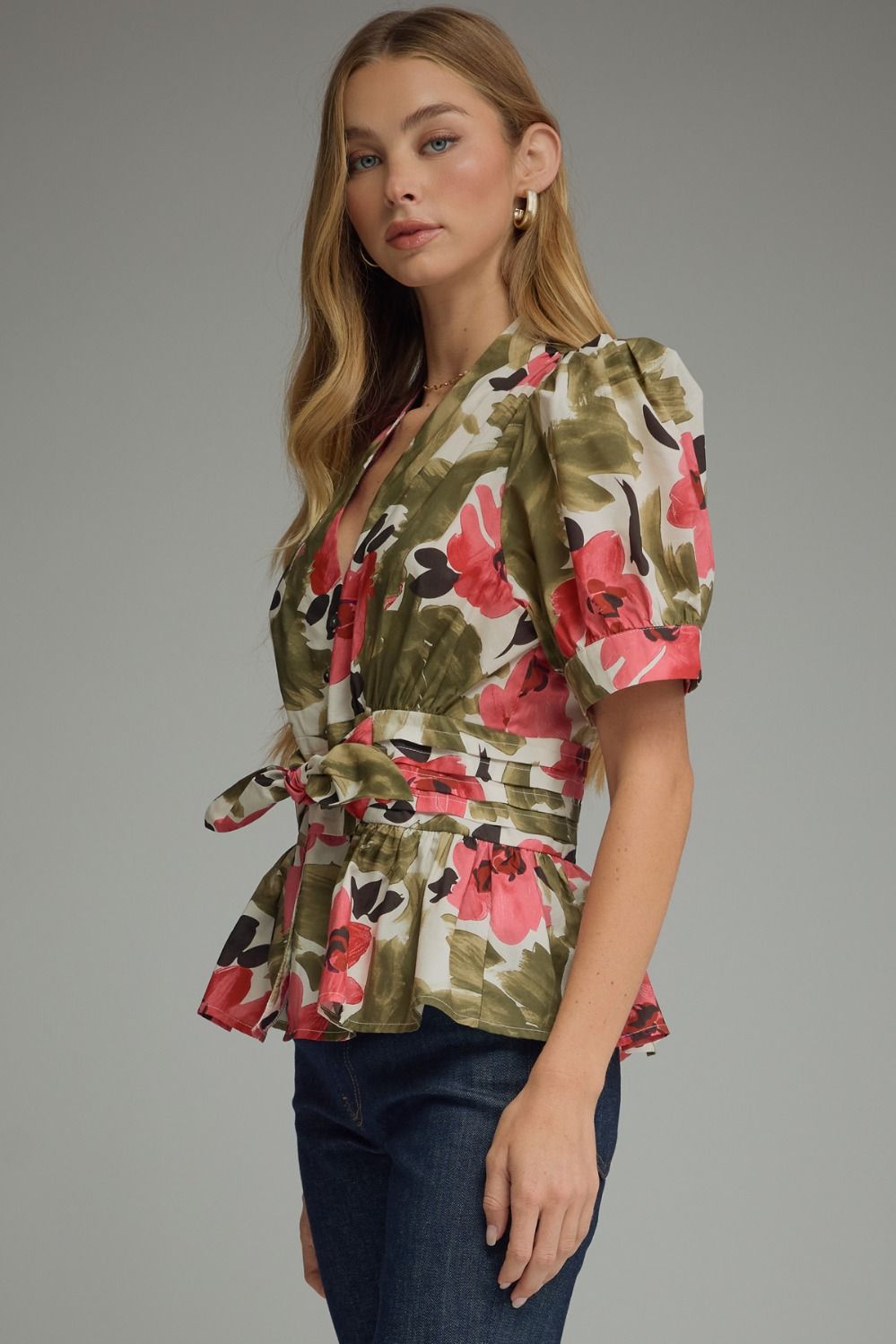 Mary Puff Sleeve Tie Waist Top