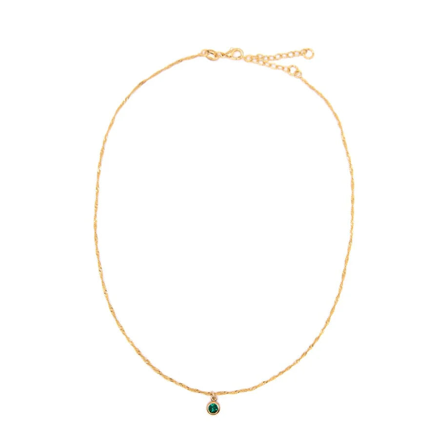 Bezel Birthstone Necklace