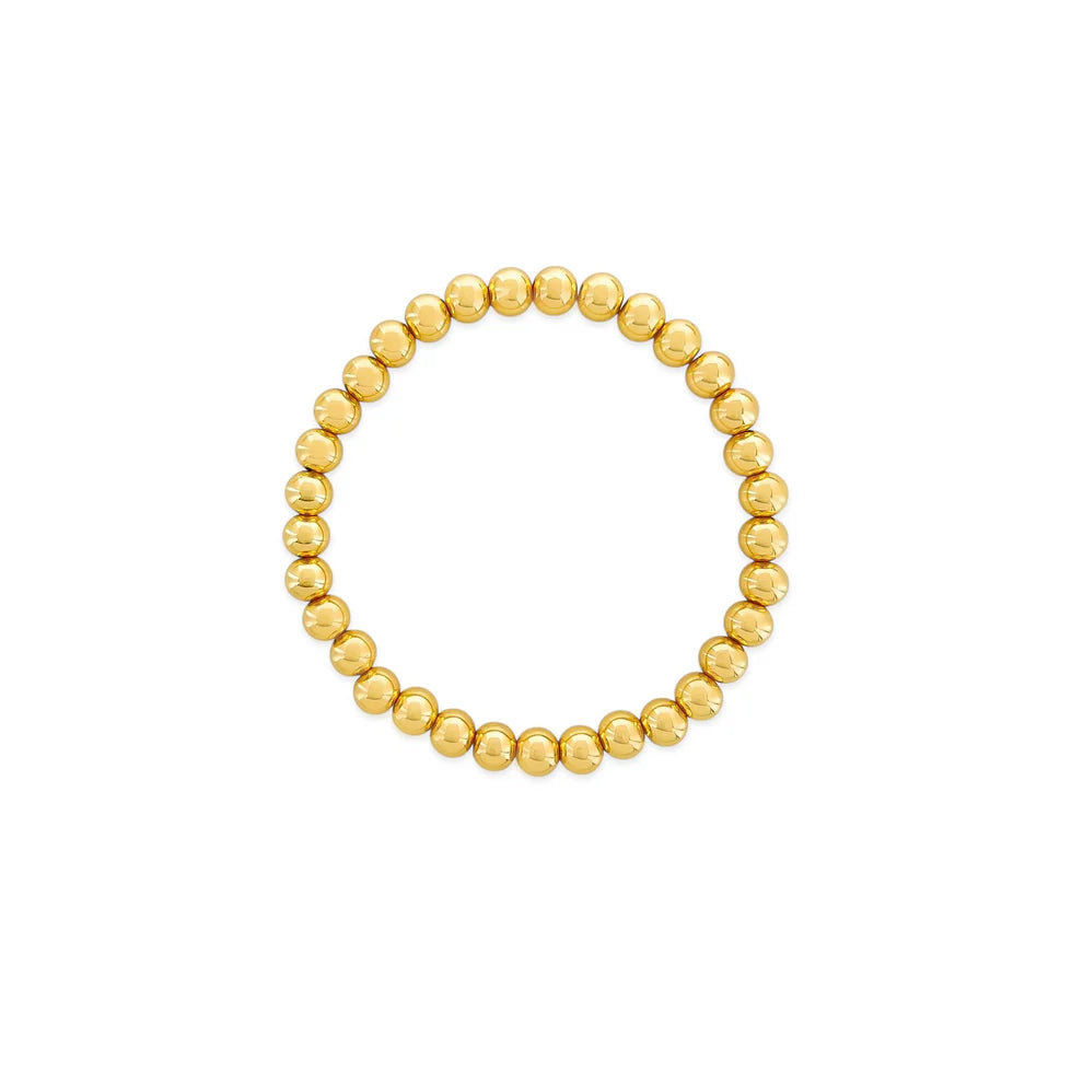 Medium Gold Bead Stretch Bracelet