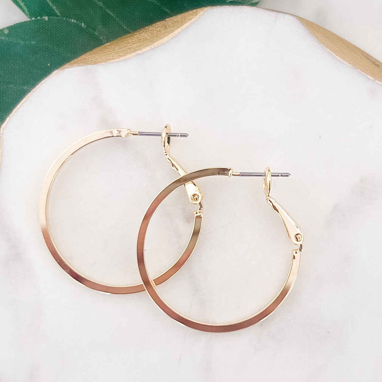 Medium Flat Edge Hoop Earrings