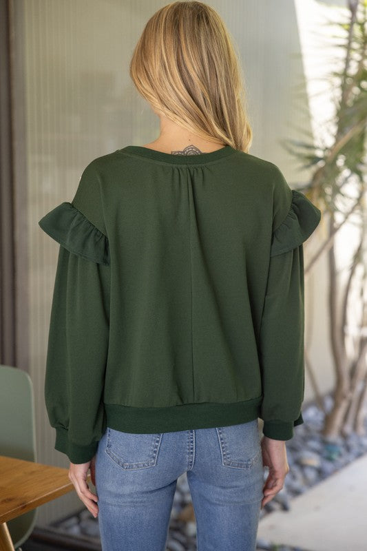 Melinda Twill Bow Sweatshirt