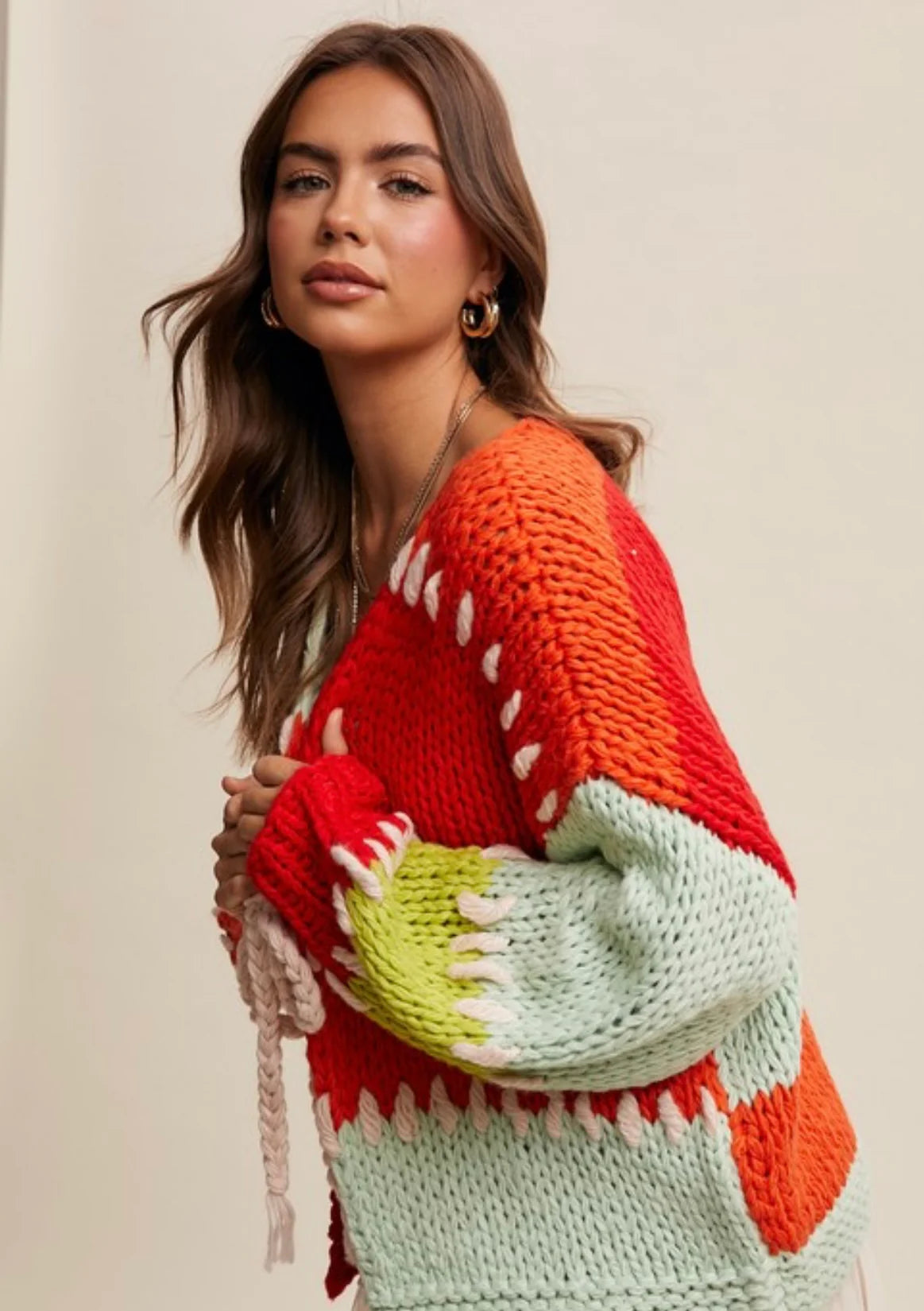 Mercy Crochet Colorblock Cardigan