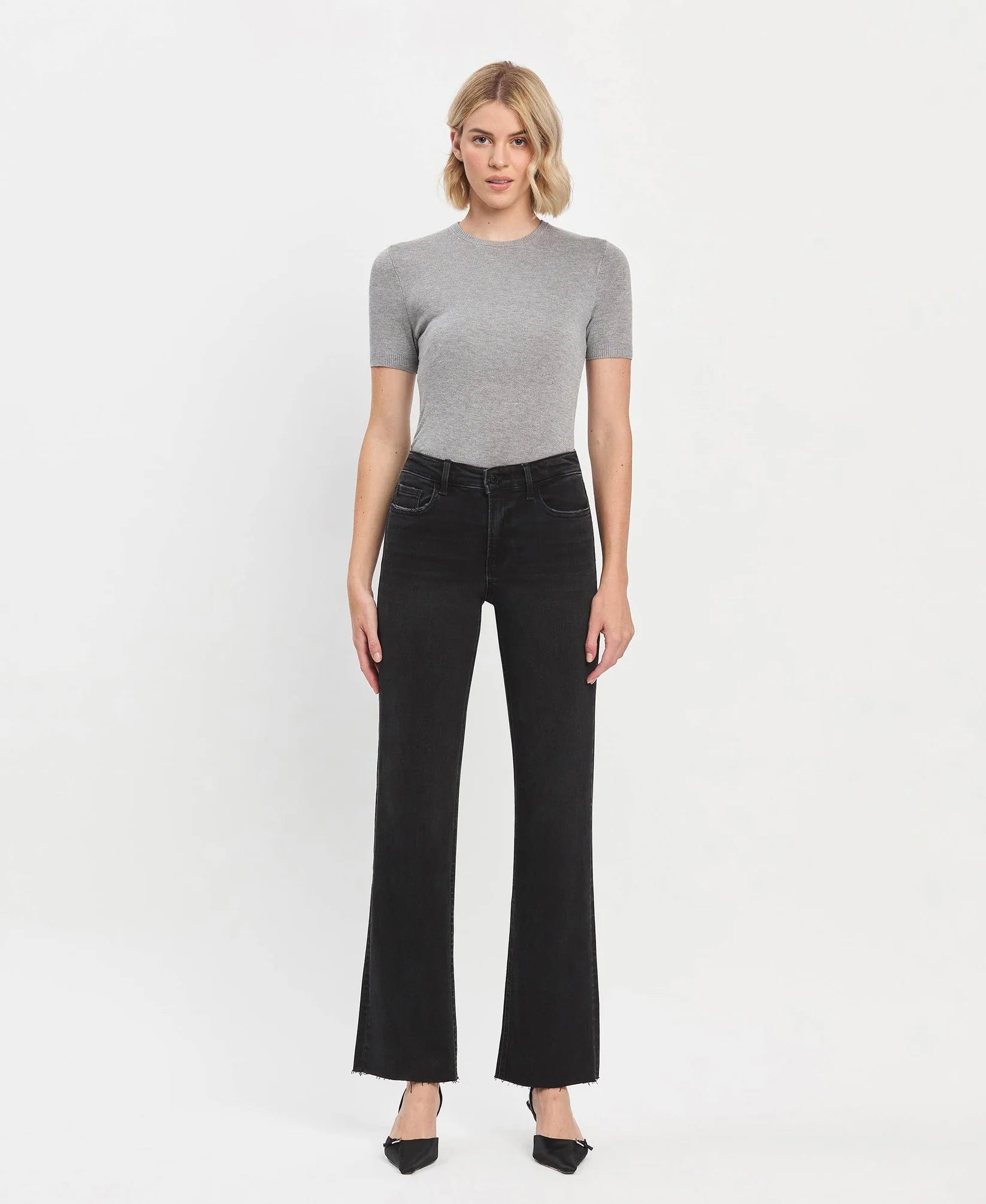 Mindy High Rise Slim Wide Jean