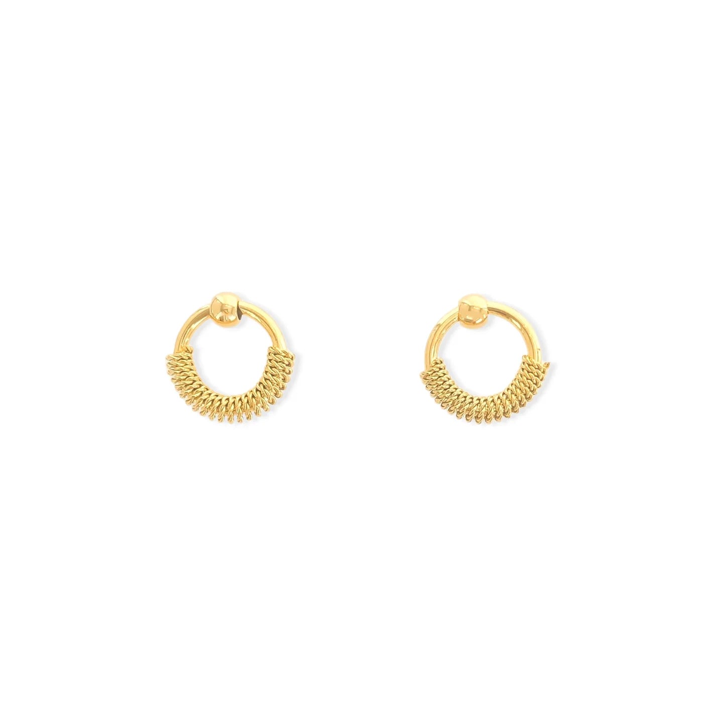 Mini Half Wrap Circle Studs