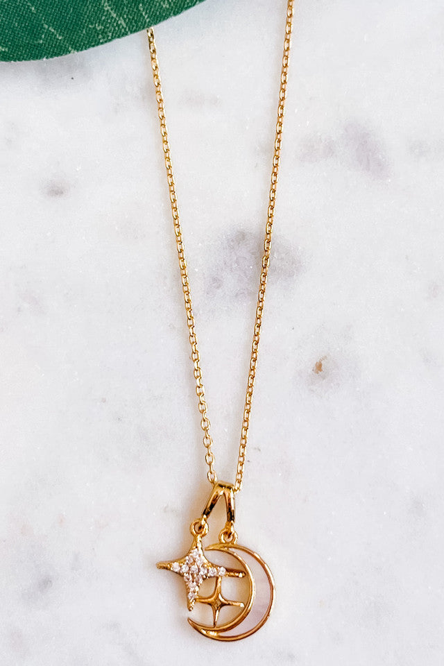 Moon and Stars Necklace