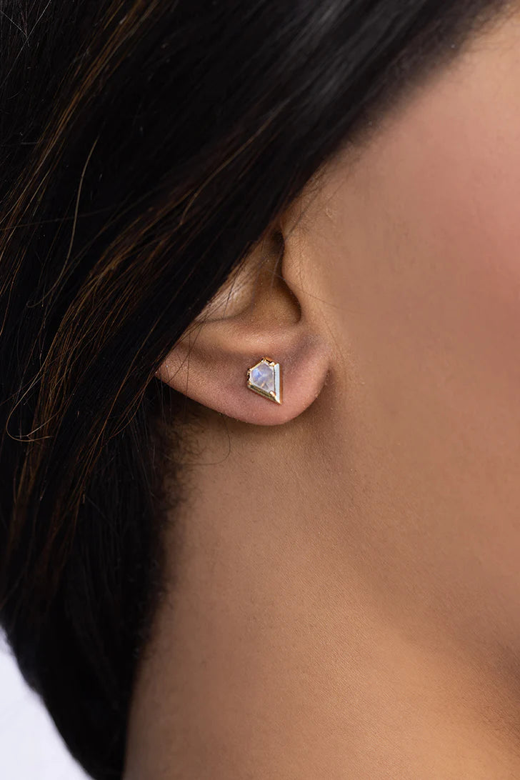 Moonstone Drop Stud Earrings