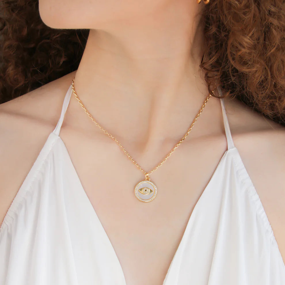 Mother of Pearl Eye Necklace