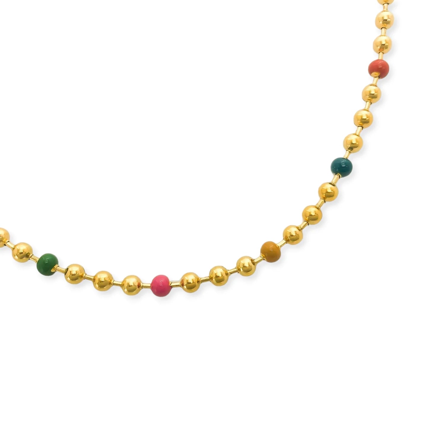 Multi Color Ball Chain Necklace