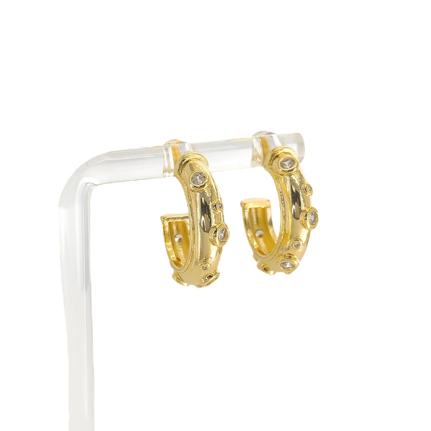 Mult CZ Studded Hoops