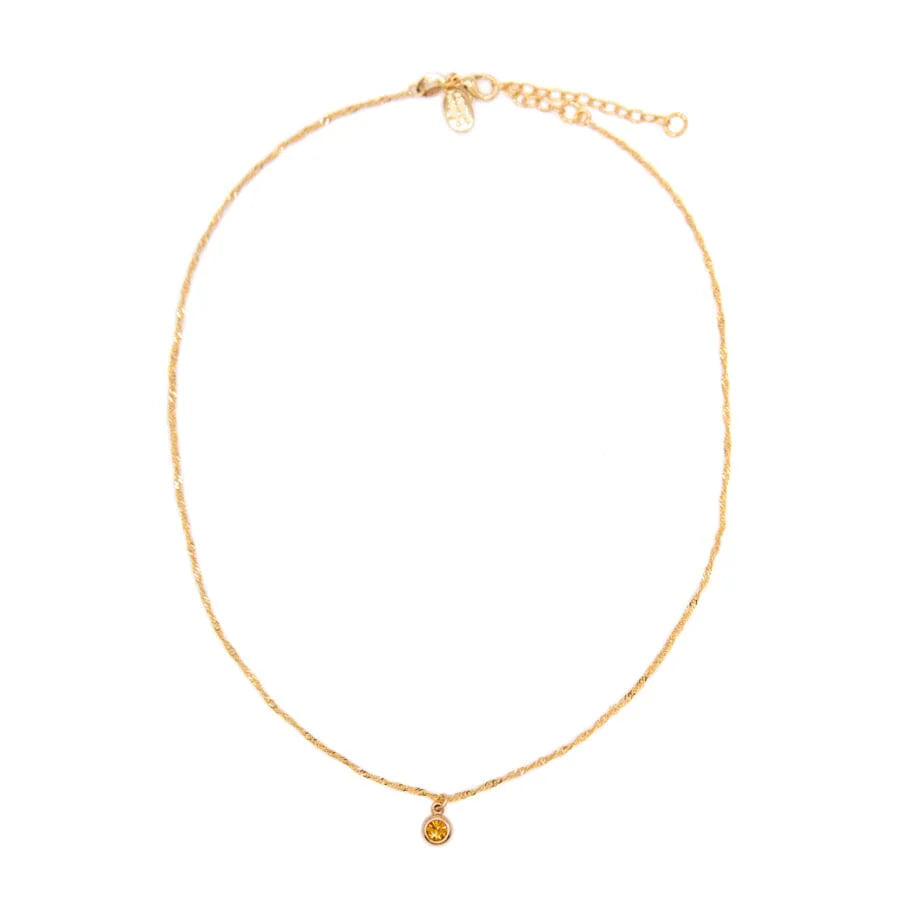 Bezel Birthstone Necklace