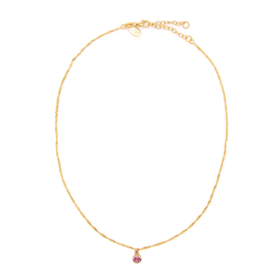 Bezel Birthstone Necklace