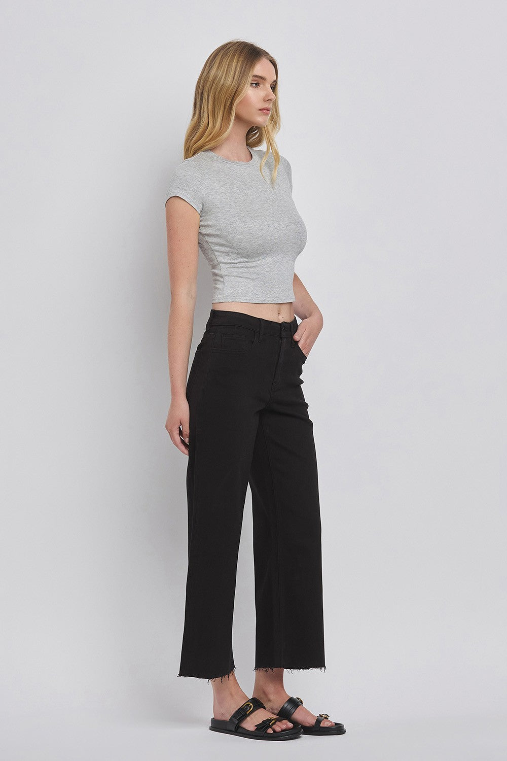 Olivia H. Rise Crop Wide Leg Jean