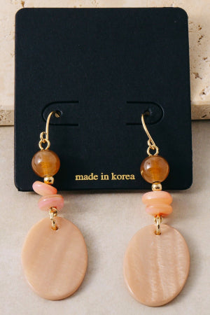 Oval Bead Dangle Earrings