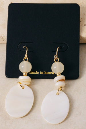 Oval Bead Dangle Earrings