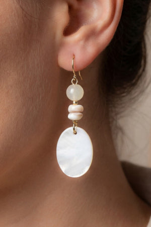 Oval Bead Dangle Earrings