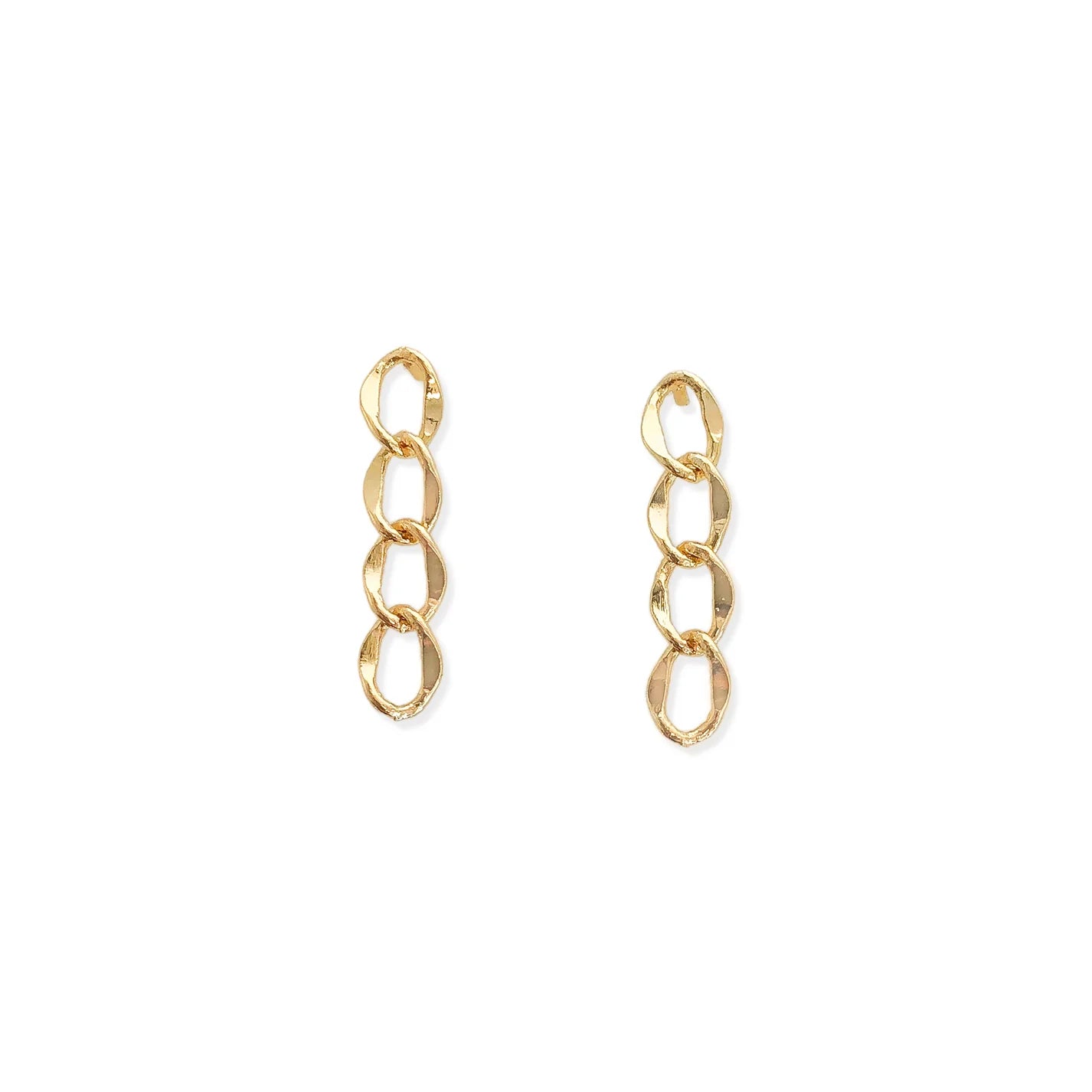 Gold Oval Chain Earrings