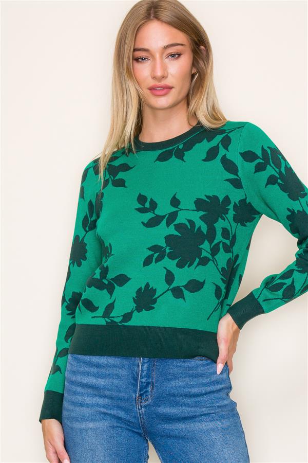 Paulina Jacquard Floral Sweater