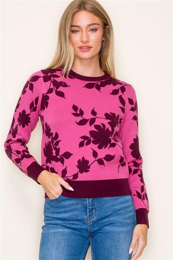 Paulina Jacquard Floral Sweater