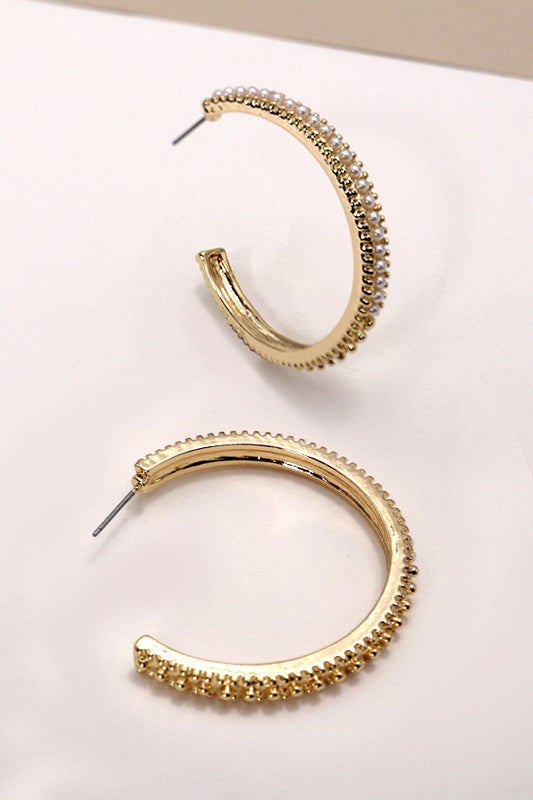 Pearl Pavè Hoops