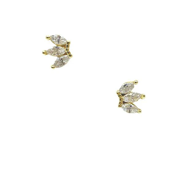 Petite Three Stone Studs