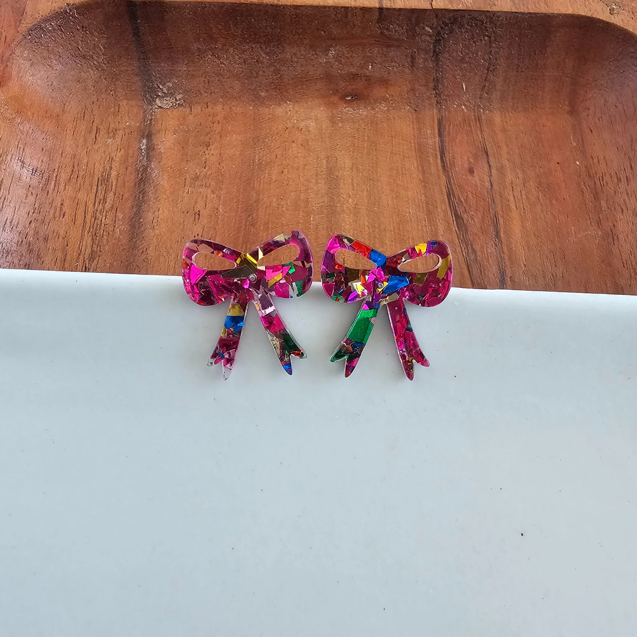 Sparkle Bow Stud Earrings