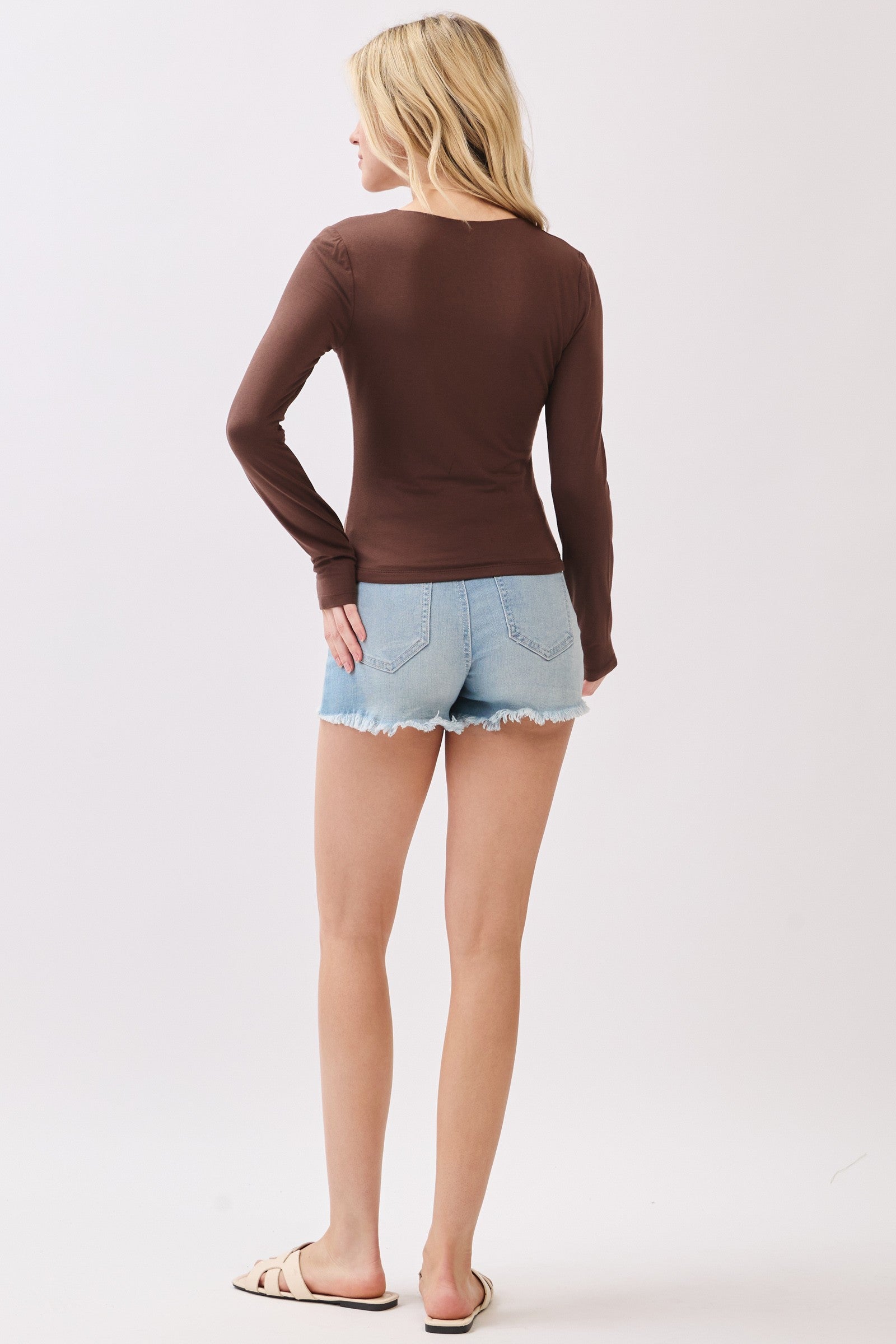 Poppy Lined L/S V-Neck Top