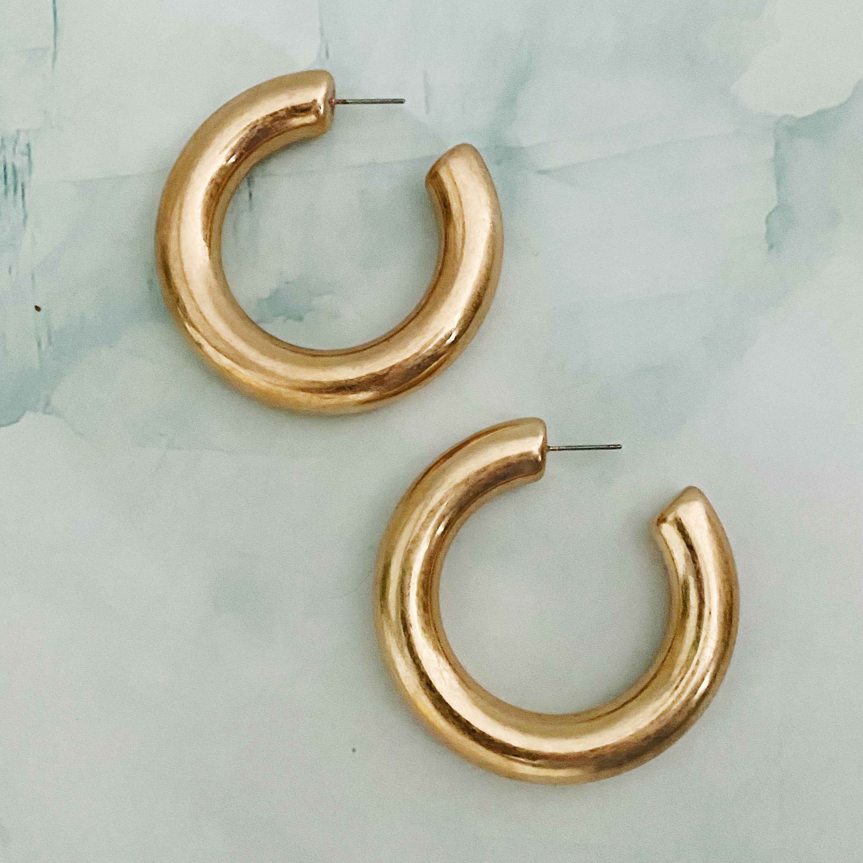 Puffy Tube Hoop Earrings