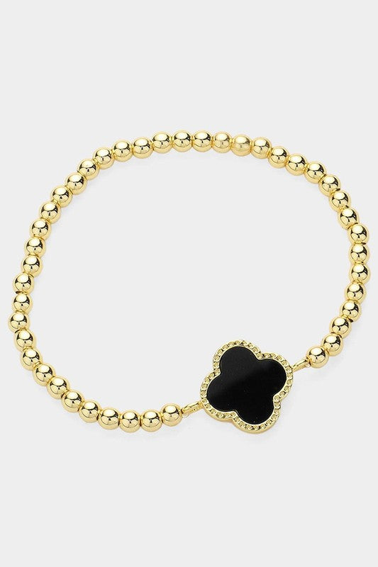 Quatrefoil Stretch Bead Bracelet